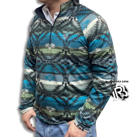 Rock & Roll Other - Rock & Roll Denim Men Pullover Green Aztec Pattern August Small